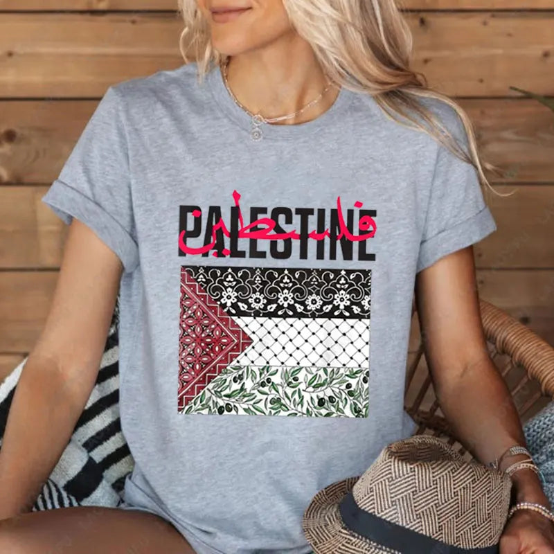 P-Palestine T-Shirt Men Woman Retro Trend Cool Street T Shirts Fashion Cotton Casual Wear Comfort All-Match Tshirts Camisetas
