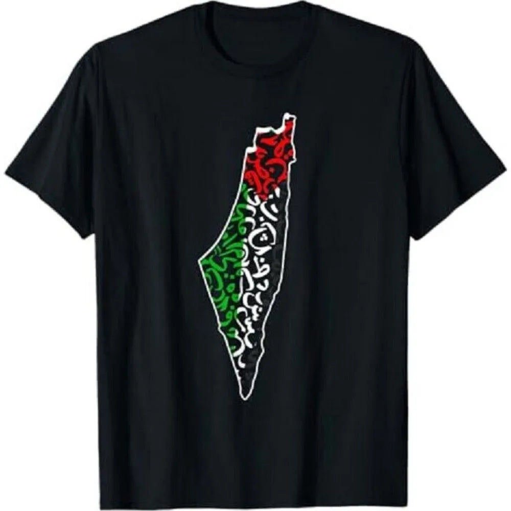 Palestine Flag T-Shirt Pattern Clothes Palestine Classic Pattern Summer Unisex Streetwear Tees High Quality Cotton Tops