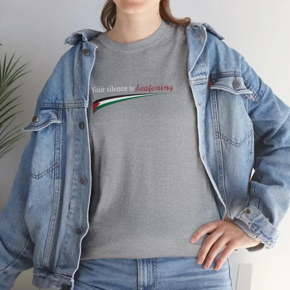 Pro Palestine Tee Shirt Quote T-shirt Unisex Palestine T Shirt, Freedom Tee Shirt Silence Quote Palestine Flag Men T Shirt