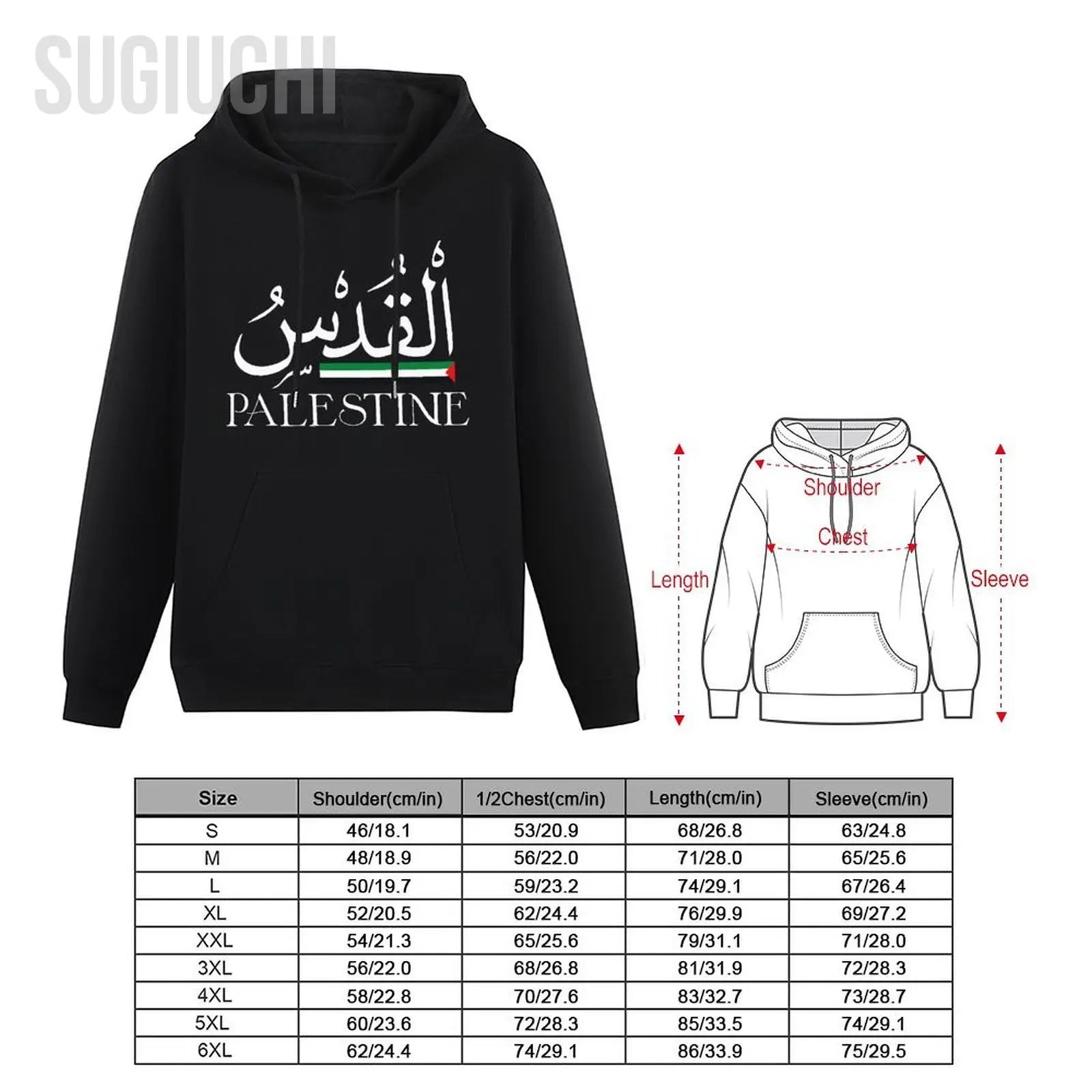 Men Women Hoodies Palestine Flag Palestinian Calligraphy Hoodie Pullover Hooded Hip Hop Sweatshirt Cotton Unisex
