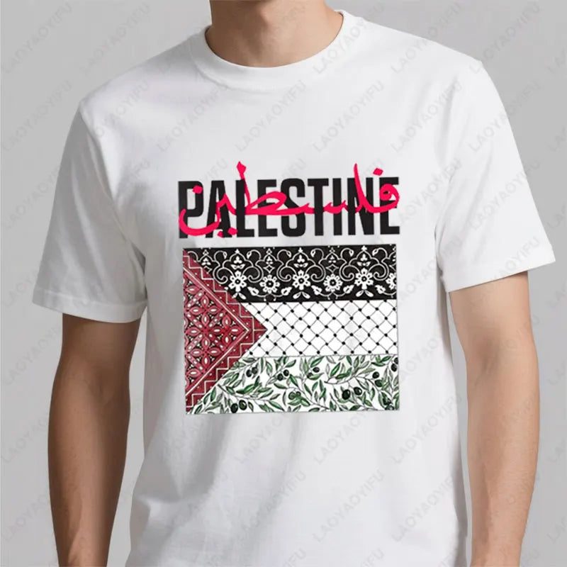 P-Palestine T-Shirt Men Woman Retro Trend Cool Street T Shirts Fashion Cotton Casual Wear Comfort All-Match Tshirts Camisetas