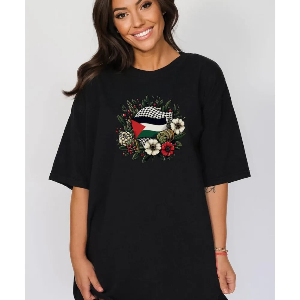 Palestine Shirt Palestine Watermelon TShirt Palestine Flag Stand Man Woman Summer Male O-neck Short-sleeve Tees Shirts for Men